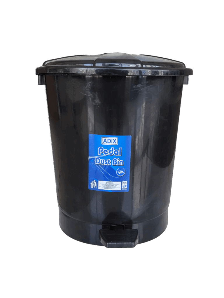 Adix 10L Black Pedal Dustbin Kenya hygienic plastic waste bin for homes, offices, kitchens, and bathrooms