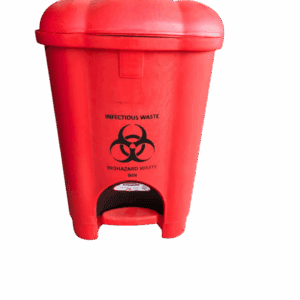 18L Red Biohazard Pedal Bin Kenya for safe medical waste disposal in hospitals and clinics