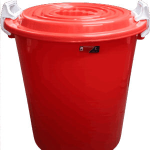 Complast 100L Red Drum Bin Kenya | Lockable Storage Bin with Lid