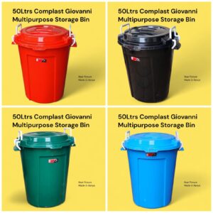 Complast 50L Dustbin Kenya – Heavy Duty Hygienic Kitchen Waste Bin with Lid