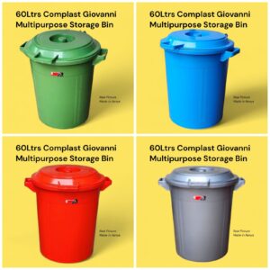 Complast 60L Kitchen Dustbin Kenya – Heavy Duty Plastic Bin with Lid