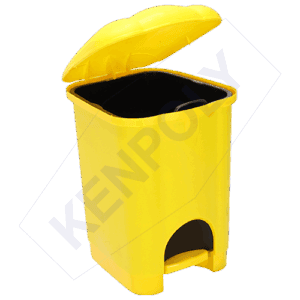 Kenpoly 18L Yellow Pedal Dustbin Kenya with removable inner container for kitchen and bathroom use
