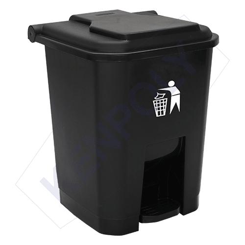 Kenpoly 30L Black Pedal Dustbin Kenya | Hygienic Kitchen Waste Bin