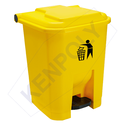 Kenpoly 30L Yellow Pedal Dustbin Kenya | Hygienic Kitchen Waste Bin