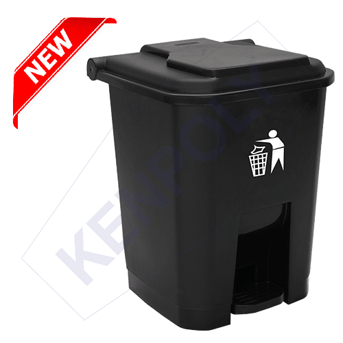 Kenpoly 50L Black Foot Pedal Dustbin Kenya – Heavy Duty Kitchen Bin