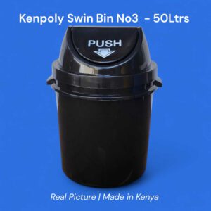 Kenpoly 50L Black Swing Lid Dustbin Kenya