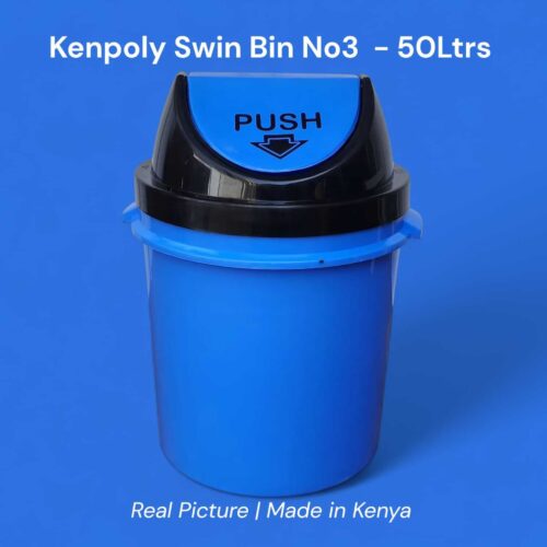 Kenpoly 50L Blue Swing Lid Dustbin Kenya | Home & Office