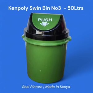 Kenpoly 50L Green Swing Lid Dustbin Kenya | Home and Office