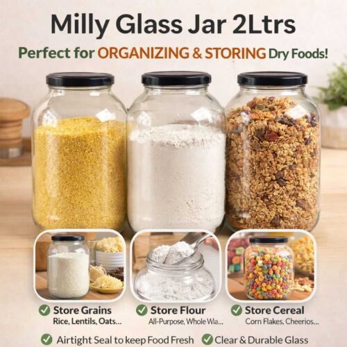 Milly 2L Glass Storage Jar Kenya – Airtight Kitchen Pantry Jar with Lid