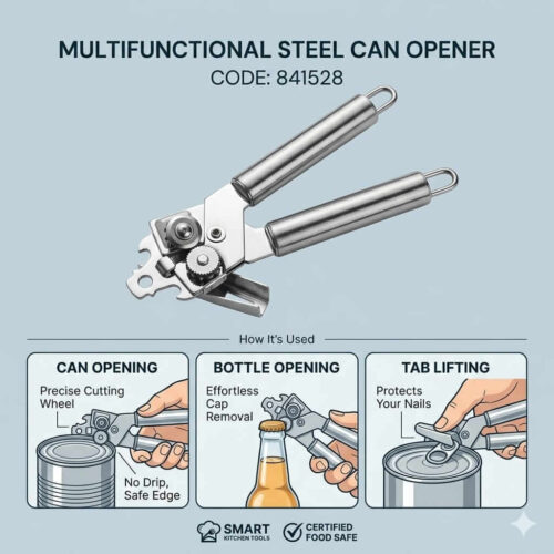 Multifunctional Stainless Steel Manual Can Opener | Heavy Duty Kitchen Tool
