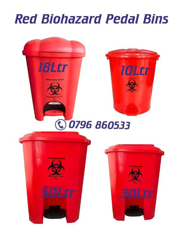 Red Medical Waste Pedal Bins Kenya: Buy Red Biohazard Pedal Bins From Lorenzo Finest