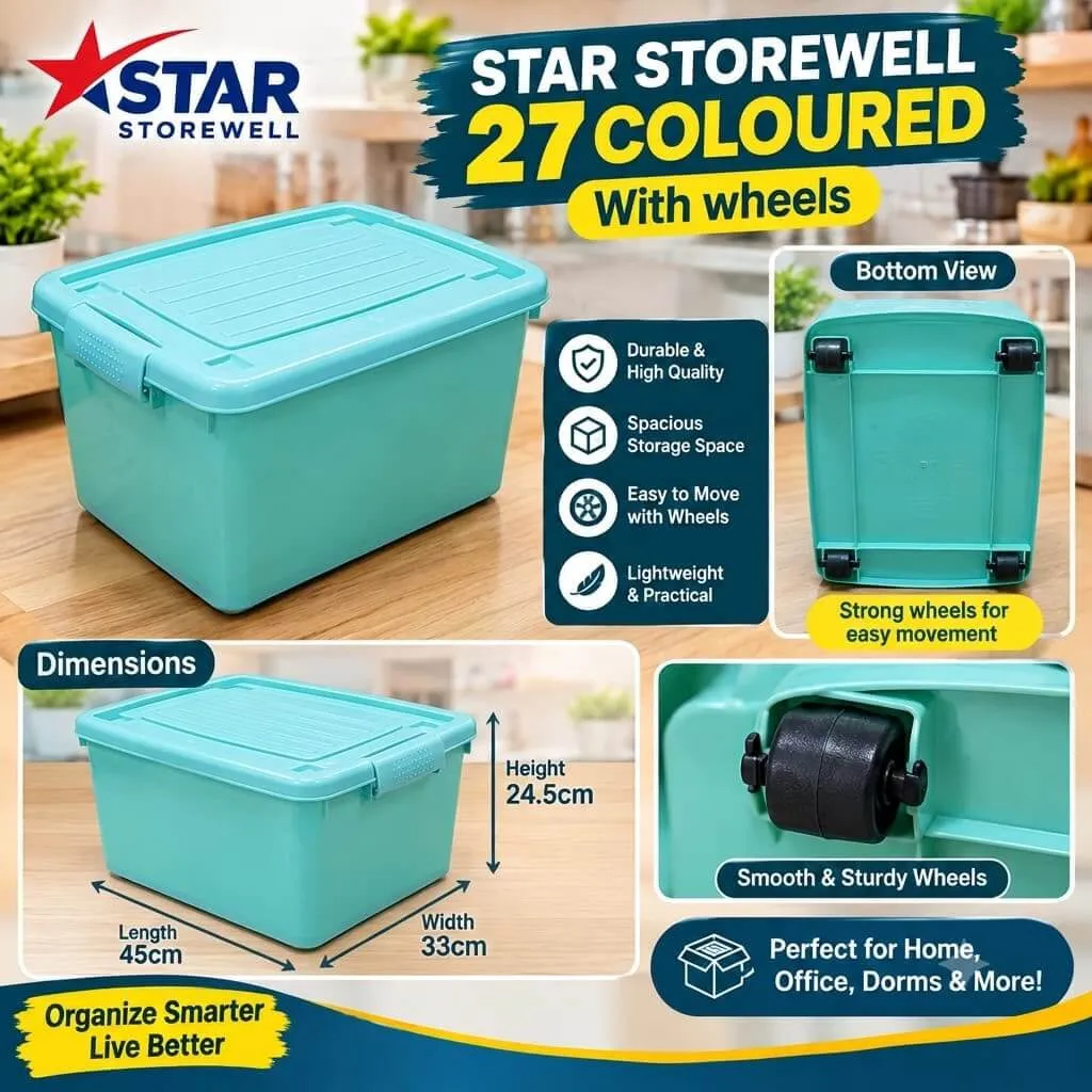 Star Storewell 27L storage box with wheels in Kenya